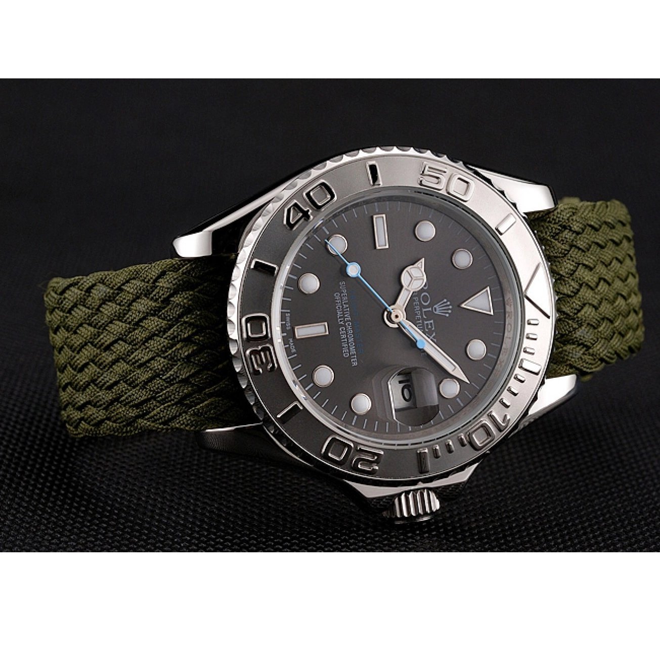 Rolex aaa copy Green Green Bracelet Dial Yacht Fabric Rolex Master 1453869 0611